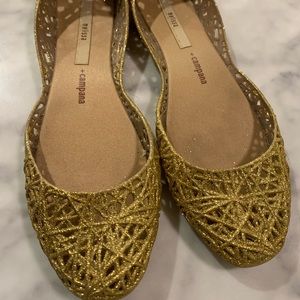 Melissa Gold Glitter Flats